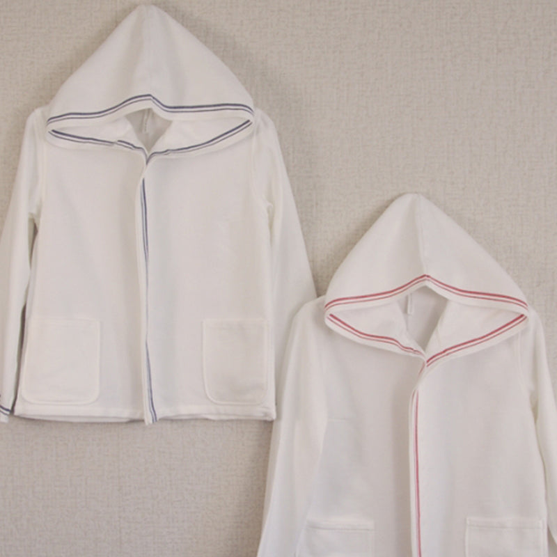 HIBINOKODUE+MARUEITOWEL 蜂巢布編織連帽運動衫