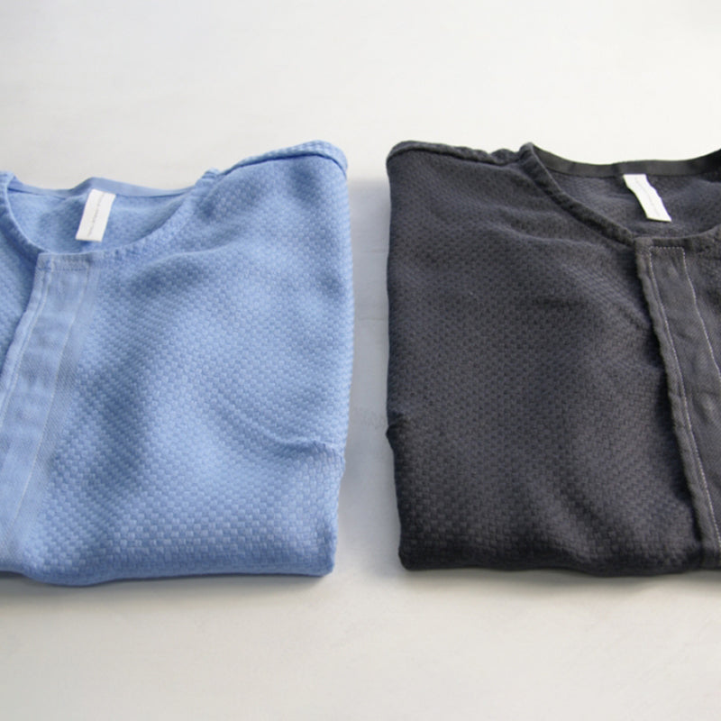 HIBINOKODUE+MARUEITOWEL 蜂巢布法式襯衫
