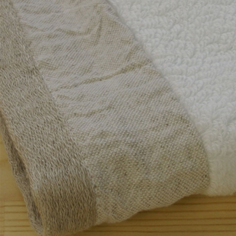 idee Zora Premium White Linen Wash Towel