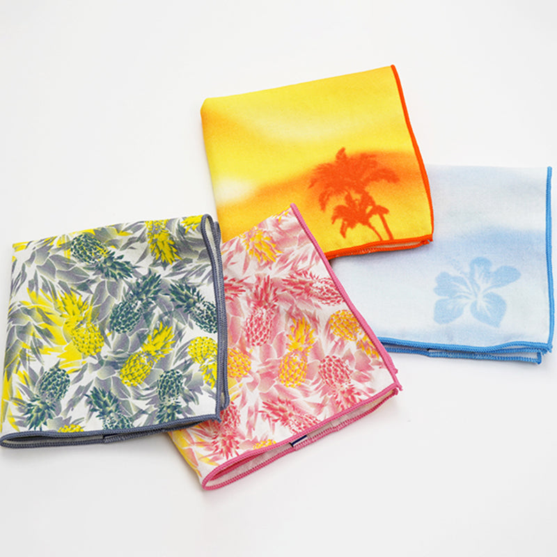 idee Zora Seasons Mini handkerchief Pineapple Hibiscus Palm tree