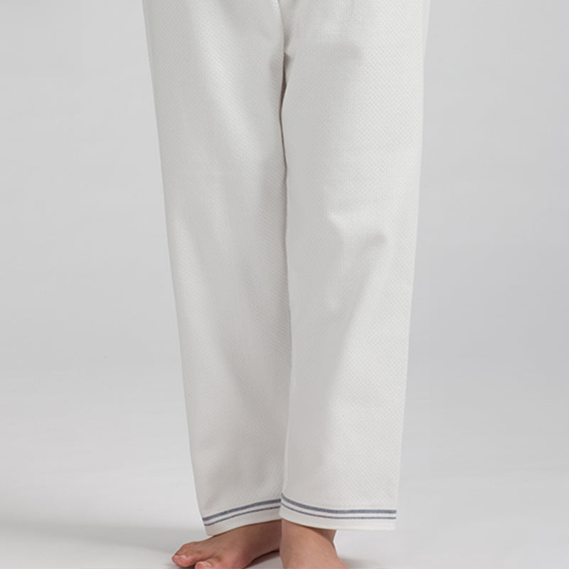 HIBINOKODUE+MARUEITOWEL Honeycomb Cloth Weave narrow pants